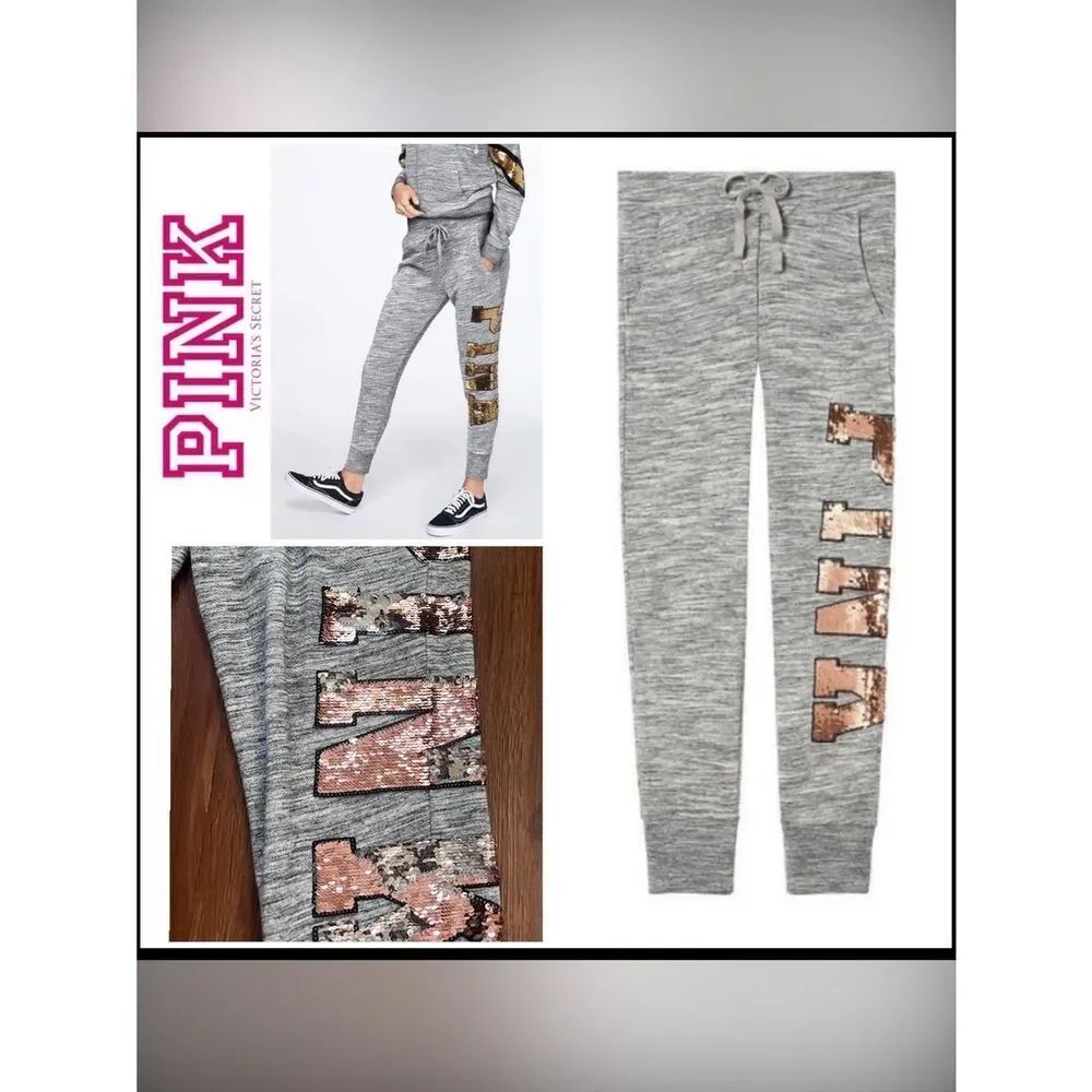 VS PINK BLING SKINNY JOGGERS SWEATPANTS LARGE